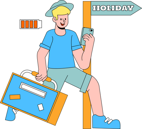 Boy going on Holiday  Illustration