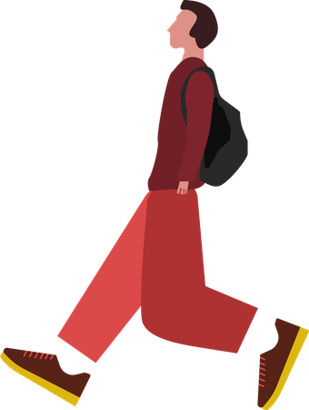 Boy going school  Illustration