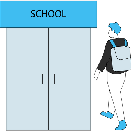 Boy going to school Illustration
