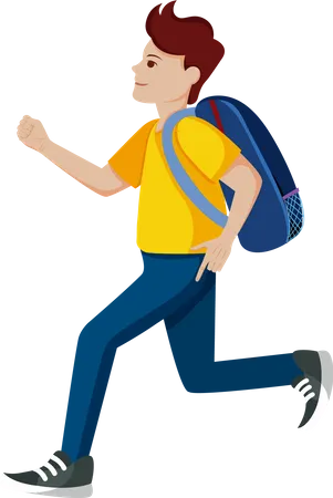 Boy going to school  Illustration