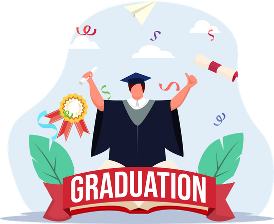 Boy got graduated  Illustration