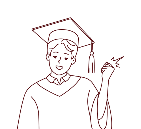 Boy got graduation Illustration