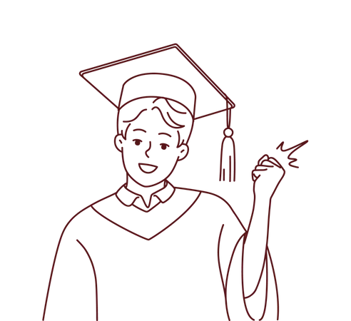 Boy got graduation Illustration