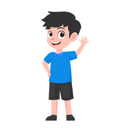 Boy greets with Smile  Illustration