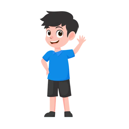 Boy greets with Smile  Illustration