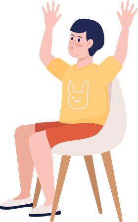 Boy hands up  Illustration