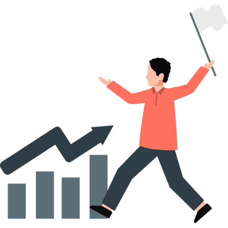 Boy happy on business growth  Illustration