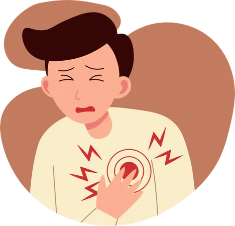 Boy having Chest Pain  Illustration