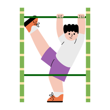 Boy having childhood fun  Illustration