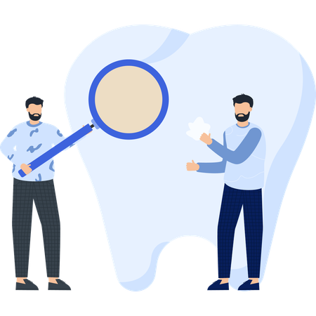 Boy having dental treatment  Illustration
