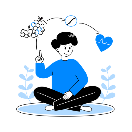 Boy having Healthy Thoughts  Illustration