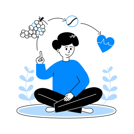 Boy having Healthy Thoughts  Illustration