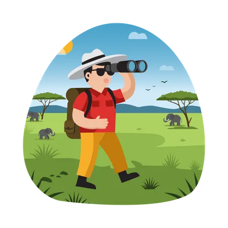 Boy having Jungle Photography  Illustration