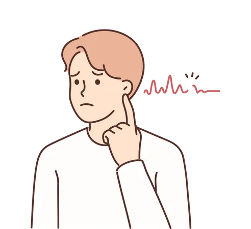 Boy having listening issue  Illustration