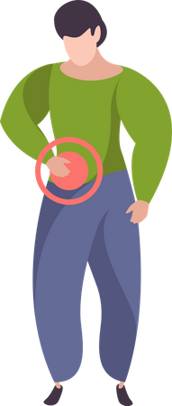 Boy having severe stomach ache  Illustration