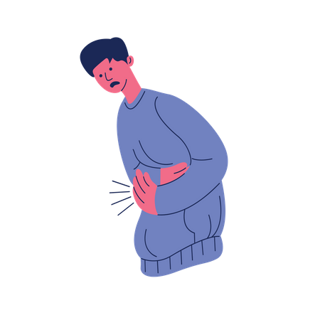 Boy having stomachache  Illustration