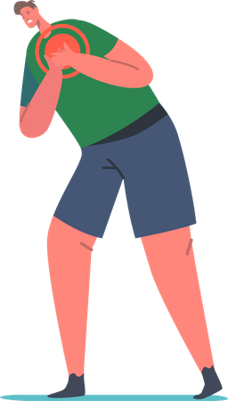 Boy having symptoms of cardiac arrest  Illustration