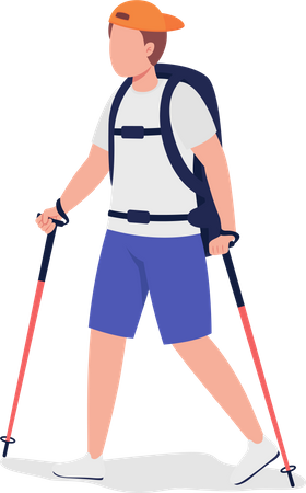 Boy Hiking  Illustration