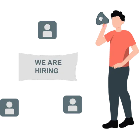 Boy hiring for jobs  Illustration