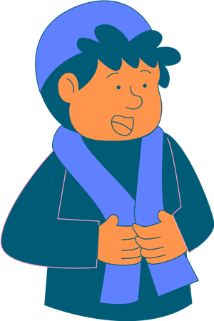 Boy holding a sarong  Illustration