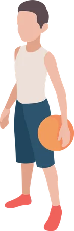Boy Holding Ball  Illustration