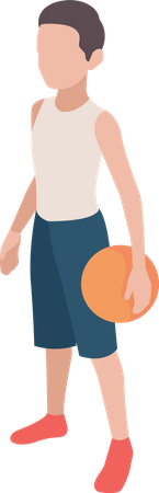 Boy Holding Ball  Illustration