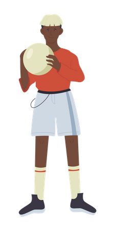 Boy holding ball  Illustration