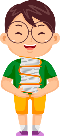 Boy holding Book  Illustration