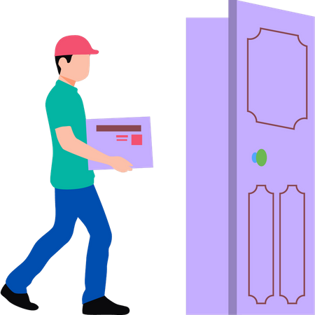 Boy holding parcel to deliver Illustration