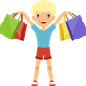 little boy in market illustration