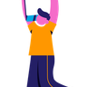 illustrations of boy holding smartphone