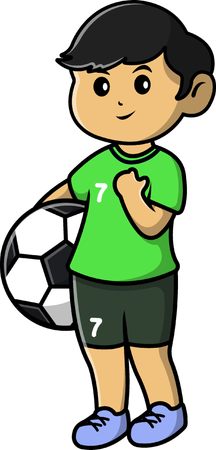 Boy Holding Soccer Ball  Illustration