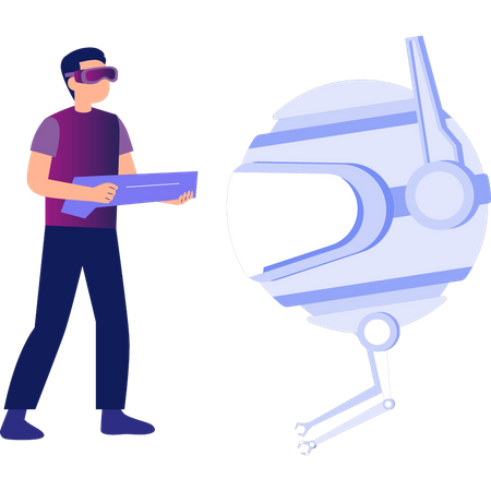 Boy Holding Space Gun  Illustration