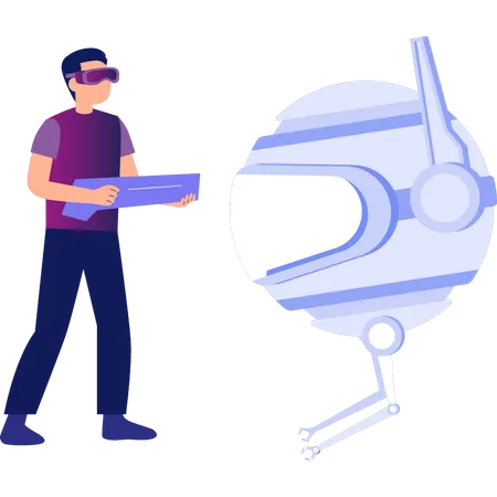 Boy Holding Space Gun  Illustration