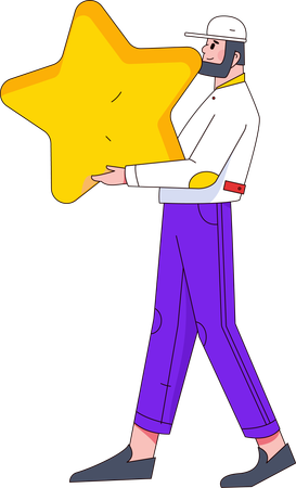 Boy holding star  Illustration