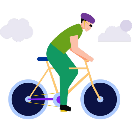 Boy in a cycling race Illustration