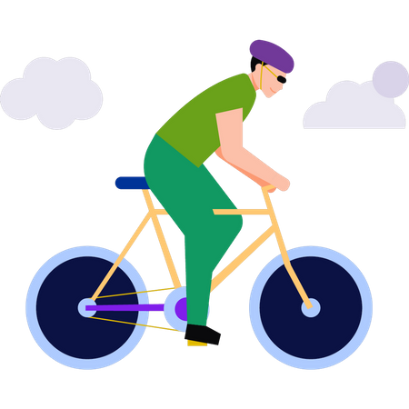 Boy in a cycling race  Illustration