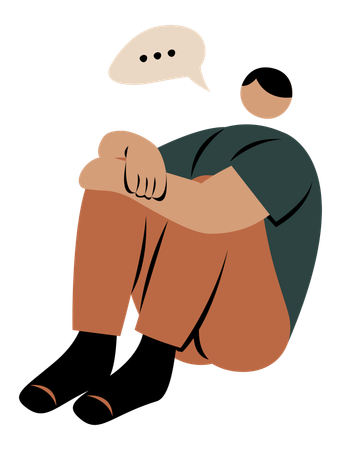 Boy in Anxiety  Illustration