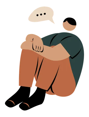 Boy in Anxiety  Illustration