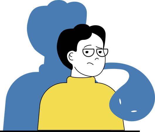 Boy in anxiety  Illustration