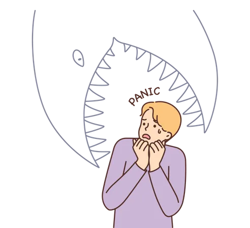 Boy in anxiety  Illustration