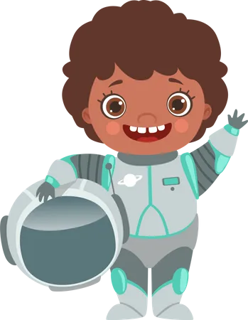 Boy In Astronaut Suit Illustration
