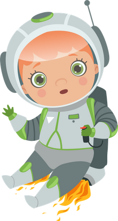 Boy In Astronaut Suit Illustration