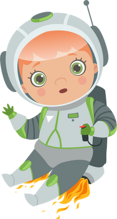 Boy In Astronaut Suit  Illustration