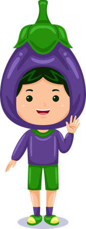 Boy in aubergine costume  Illustration