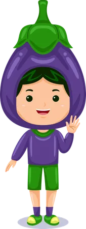 Boy in aubergine costume  Illustration