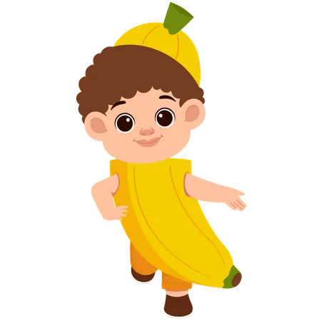 Boy in Banana Costume  Illustration