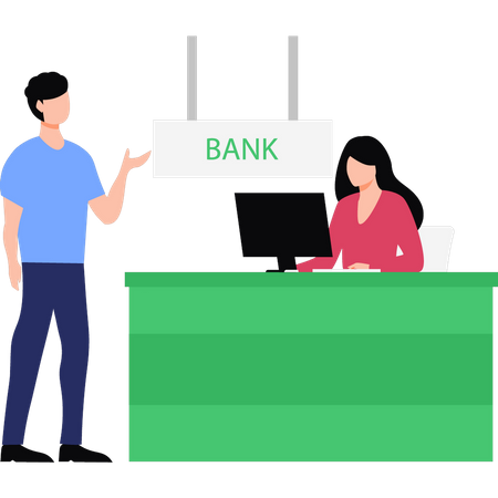 Boy In Bank  Illustration