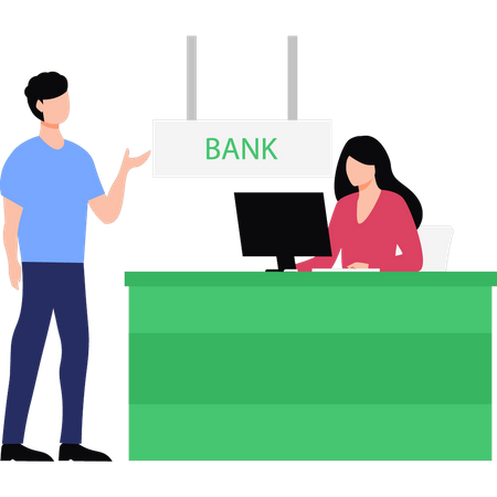 Boy In Bank  Illustration