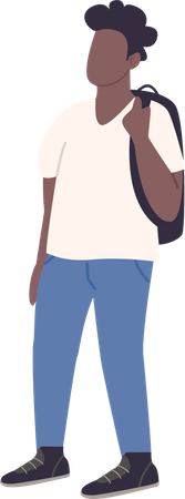 Boy in casual outfit with backpack Illustration